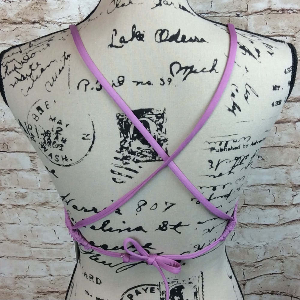 New Becca Lace Bralette Triangle Bikini Top Large - Picture 7 of 10